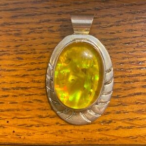 Vintage marked BEST yellow pendant 70’s artisan